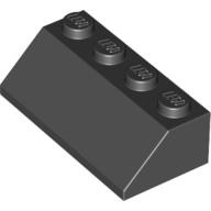 Lego kostka (kostička) 2x4 sklon (šikmá) 45°, černá (303726)